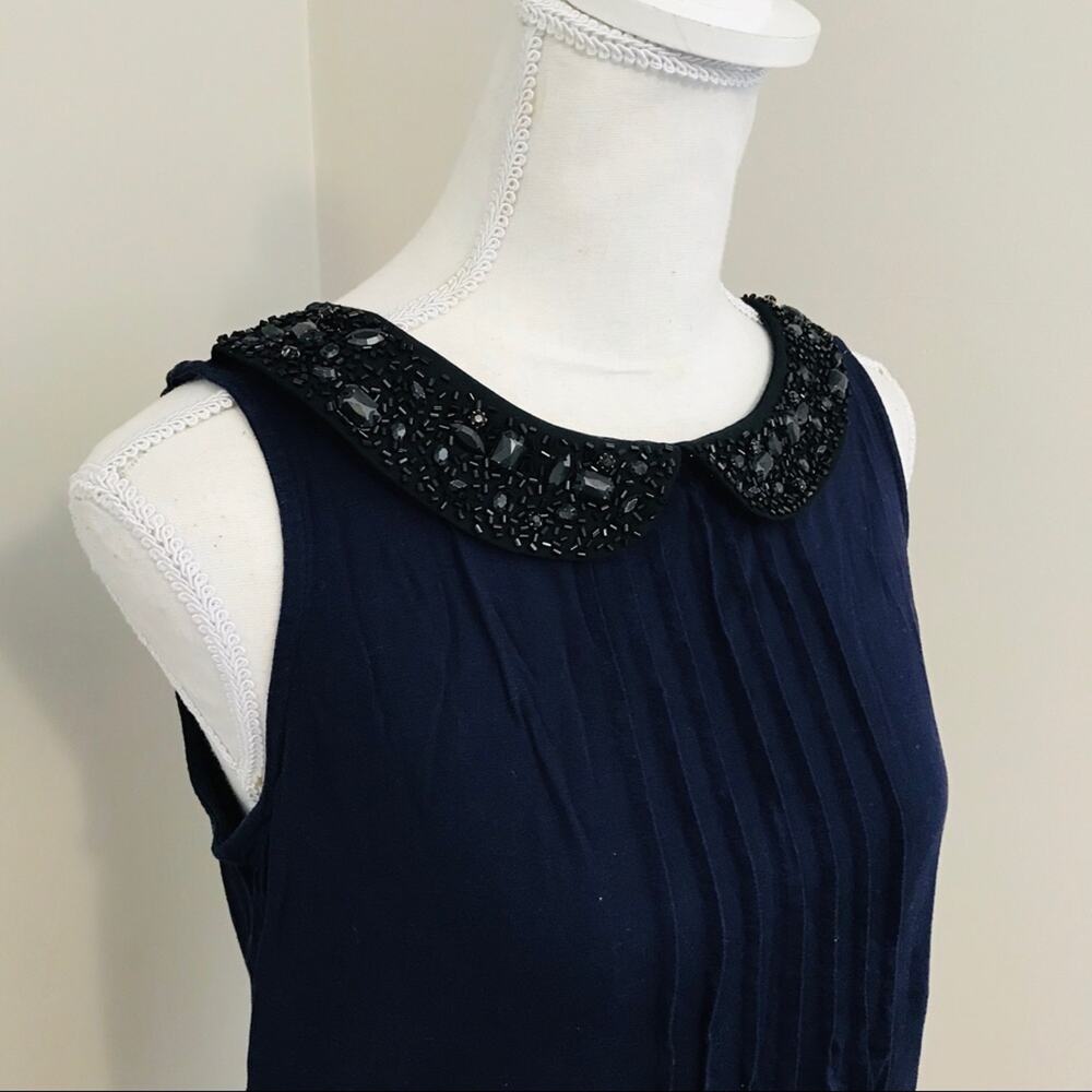 LOFT Beaded Collar Sleeveless Top